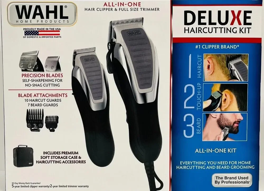 Wahl Deluxe Black Haircutting Kit All-in-One Razor Kit 28 Piece NEW
